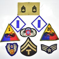 (9) WWII U.S. Military Uniform Patches (Sells Together)